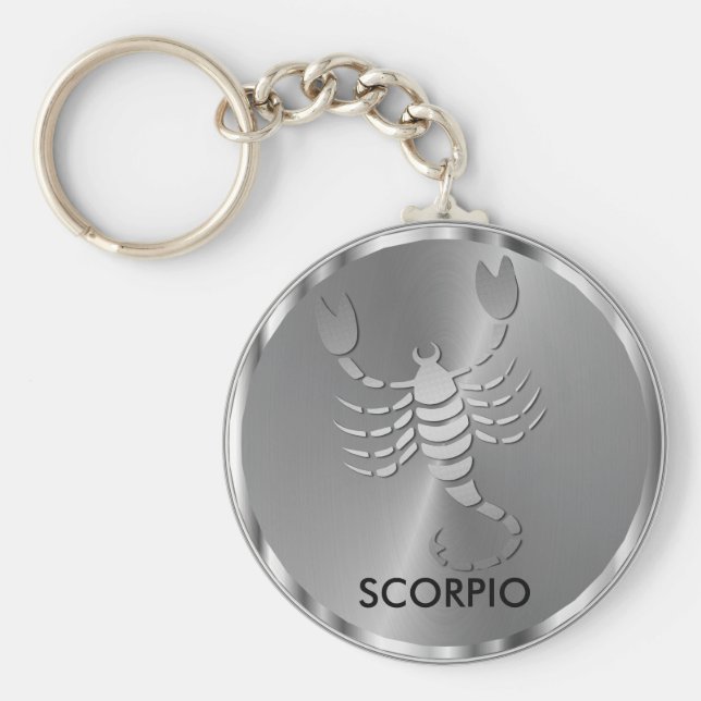 Silver Scorpio ♏ the Scorpion - Zodiac-Zeichen Schlüsselanhänger (Vorne)