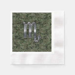 Silver Scorpio Zodiac Signage Woodland Digitale Ca Serviette