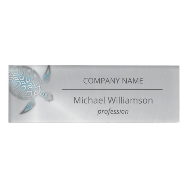 Silver Sea Turtles Turquoise Coastal Namenschild (Vorderseite)