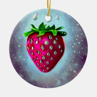 Silver Seed Strawberry Keramik Ornament