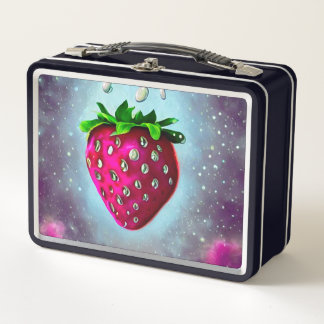 Silver Seed Strawberry Metall Brotdose