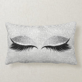 Silver Sequin Glitzer Black Glam Makeup Lashes Lendenkissen