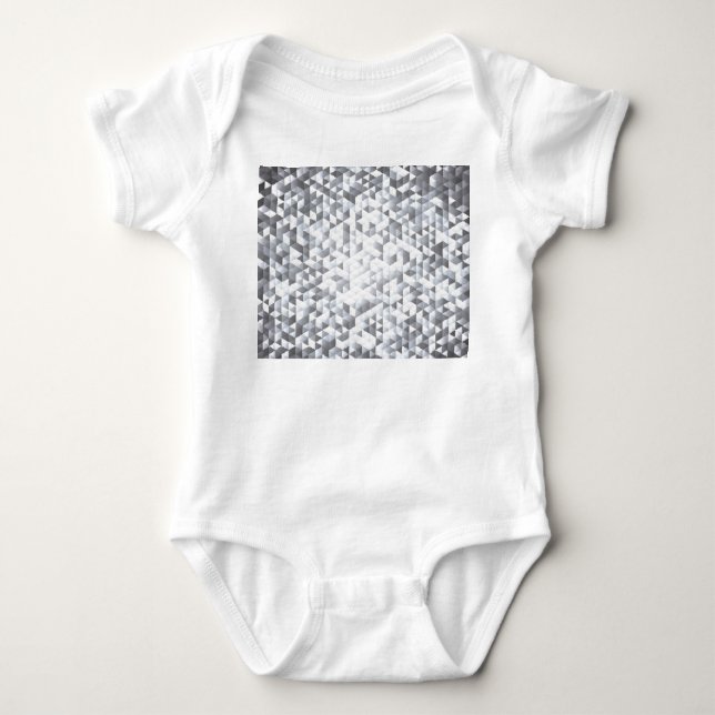 Silver Sequins: Glittering Mosaic Background Baby Strampler (Vorderseite)