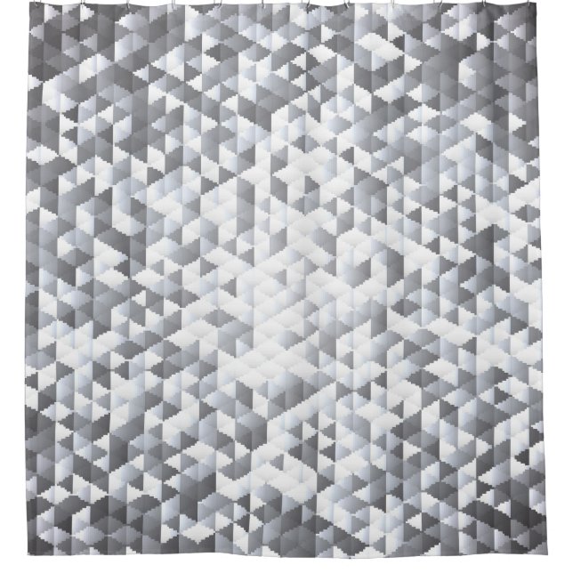 Silver Sequins: Glittering Mosaic Background Duschvorhang (Vorderseite)
