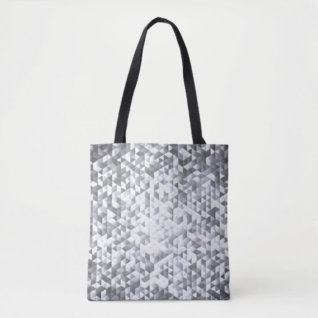 Silver Sequins: Glittering Mosaic Background Tasche (Vorderseite)