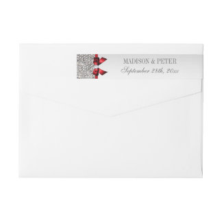 Silver Sequins Red Bow Wedding Wraparound