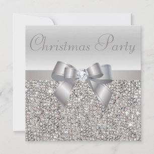 Silver Sequins Weihnachtsgebäck & Diamond Party Pr Einladung