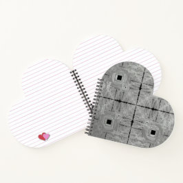 Silver Serenade Heart Shaped Spiral Notebook Notizbuch
