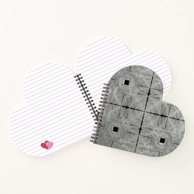 Silver Serenade Heart Shaped Spiral Notebook Notizbuch (Innenseite)
