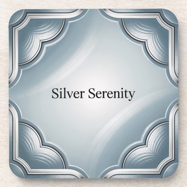 Silver Serenity Blue Plastic Untersetzer Set (Vorderseite)