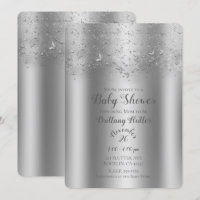 Silver Shimmer Flutter Butterfly Babydusche