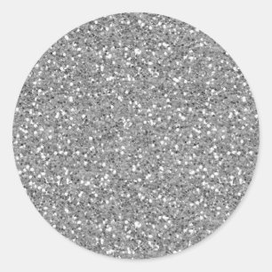 Silver Shimmer Glitzer Runder Aufkleber