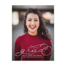 Silver Shine Script Foto Abschluss Postcard