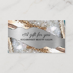 Silver Shiny Stone Glitzer Gold Beauty Giftkarte Visitenkarte