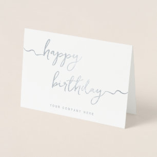 Silver Signature Script Business Geburtstag Folienkarte