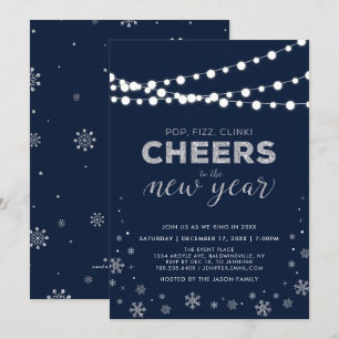 Silver Silvester Party, Company Holiday Party Einladung