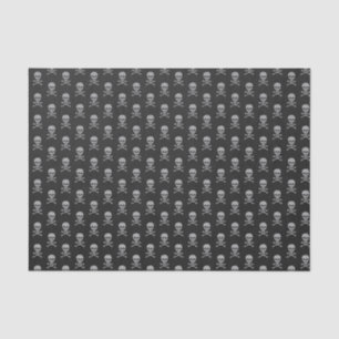 Silver Skull & Crossbones Halloween Seidenpapier