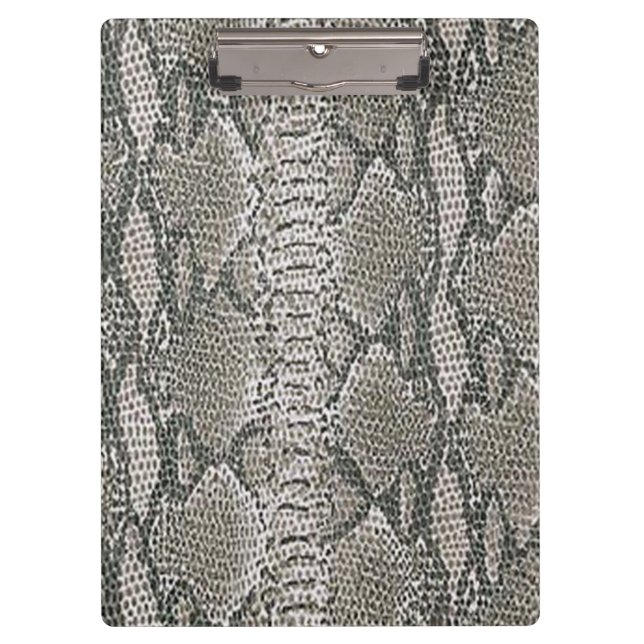 Silver Snake Skin Clipboard Klemmbrett (Vorderseite)