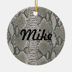Silver Snake Skin Name Ornament
