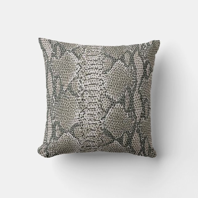 Silver Snake Skin Reversible Kissen (Vorderseite)