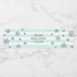 Silver Snow Blue Stripes Winter Brautparty