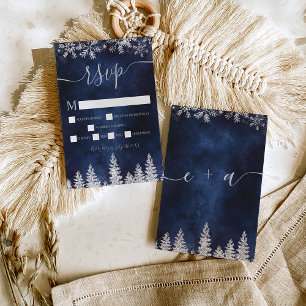 Silver Snow Pine Marine Weihnachten uAwg RSVP Karte