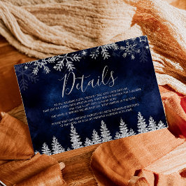 Silver snow pine navy Christmas winter details Begleitkarte
