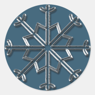 Silver Snowflake 1 - Weihnachtsaufkleber Runder Aufkleber