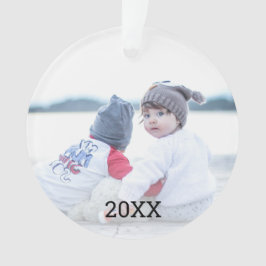Silver Snowflake 2 Side Weihnachts-Foto Ornament