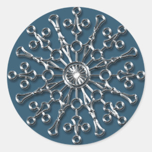Silver Snowflake 2 - Weihnachtsaufkleber Runder Aufkleber