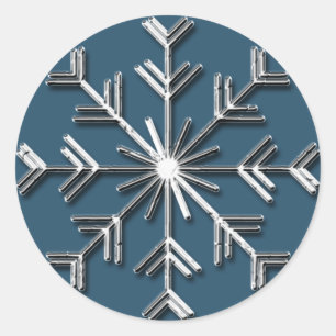 Silver Snowflake 6 - Weihnachtsaufkleber Runder Aufkleber