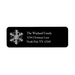 Silver Snowflake Black Holiday Address Labels