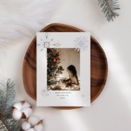 Silver Snowflake Foto Feiertagskarte