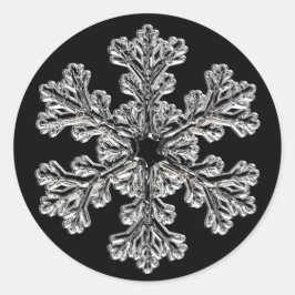 Silver Snowflake Holiday Gruß Runder Aufkleber