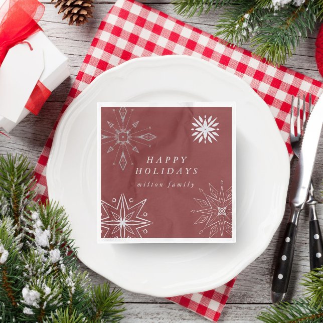 Silver Snowflake Holiday Paper Napkins Serviette (Von Creator hochgeladen)
