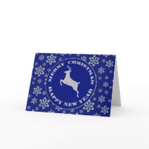 Silver Snowflake Rentier Blauer Weihnachten