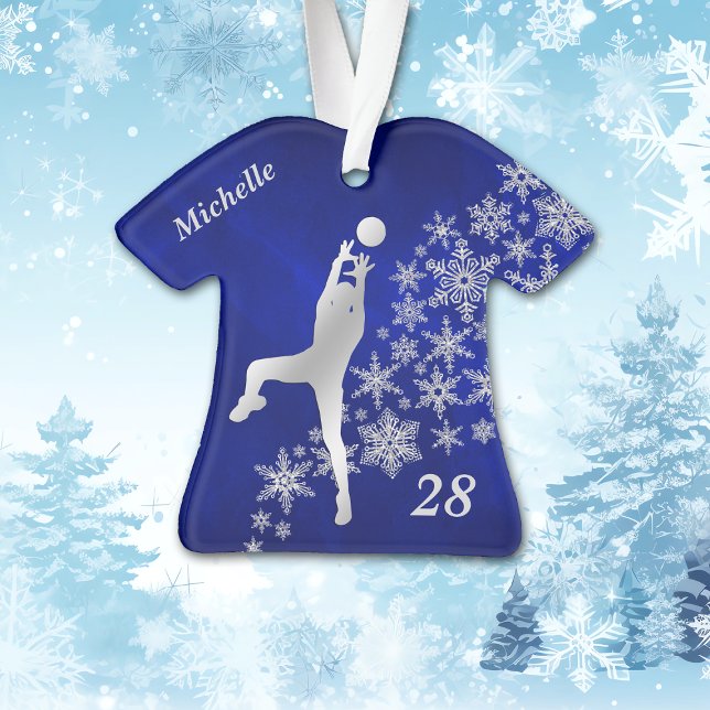 Silver Snowflake Volleyball Player Ornament (Von Creator hochgeladen)