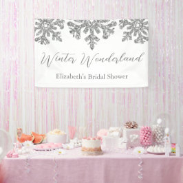 Silver Snowflake Winter Brautparty Banner