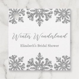 Silver Snowflake Winter Brautparty Geschenkanhänger