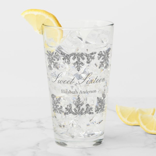 Silver Snowflake Winter Sweet 16 Glas (Vorderseite Ice)