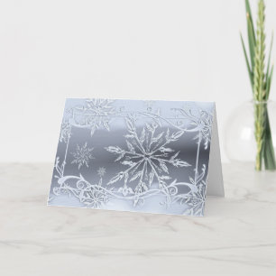 Silver Snowflake Wintereis elegant grau Karte
