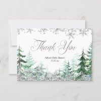 Silver Snowflake Winterwald Danke Karte
