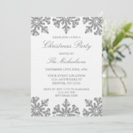 Silver Snowflake Winterweihnachtsfest Party Einladung