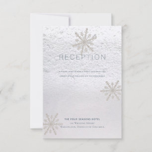 Silver Snowflake Winterweiße Hochzeitsempfehlung Einladung
