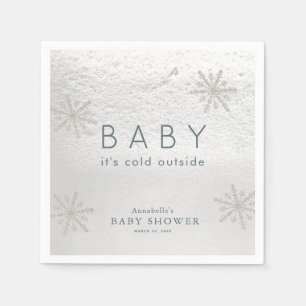 Silver Snowflakes Baby Dusche Serviette