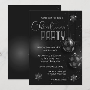 Silver Snowflakes Balls Weihnachten Korporiert Einladung