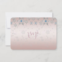 Silver Snowflakes Crystal Pearl Mariage rose RSVP