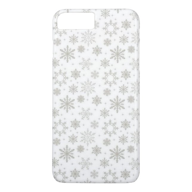 Silver Snowflakes Design iPhone Case (Rückseite)