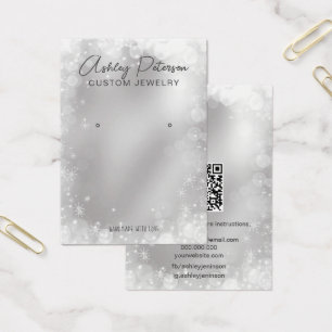 Silver Snowflakes festliche QR Code Ohrring-Anzeig