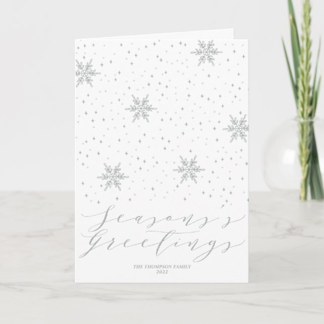 Silver Snowflakes Frohen Festtage Weihnachten Holi (Vorderseite)